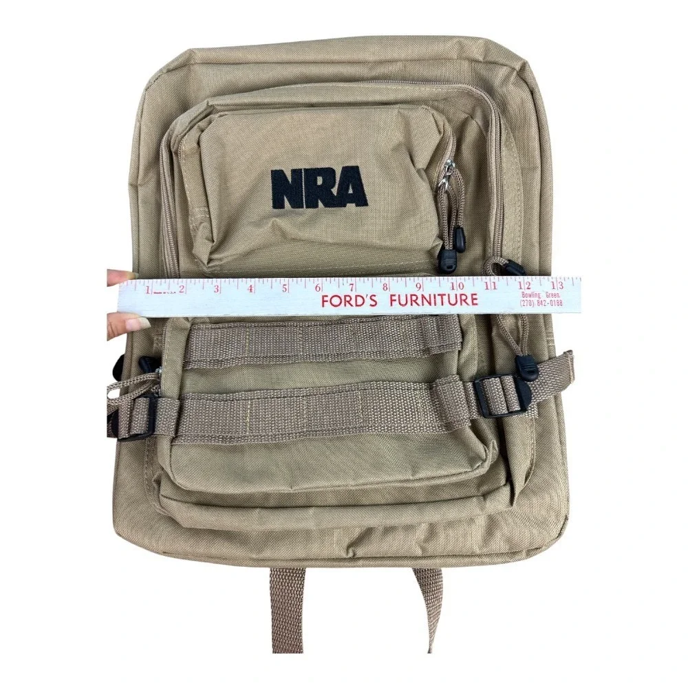 NRA Tactical Backpack Khaki Tan MOLLE Military Style Daypack Multi-Compartment